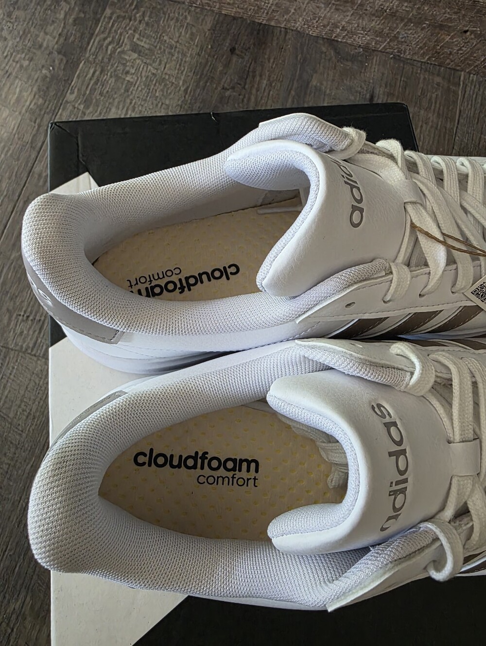 Adidas Grand Court 2.0 Cloudfoam White/Cyber Metallic Size 9 Womens - Picture 4 of 8